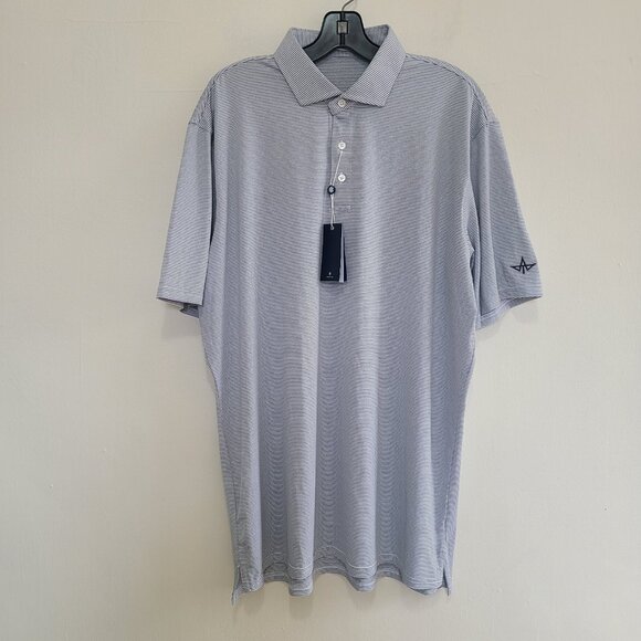 NWT Holderness & Bourne Tailored Fit Men XL Short Sleeve Striped Golf Polo Shirt